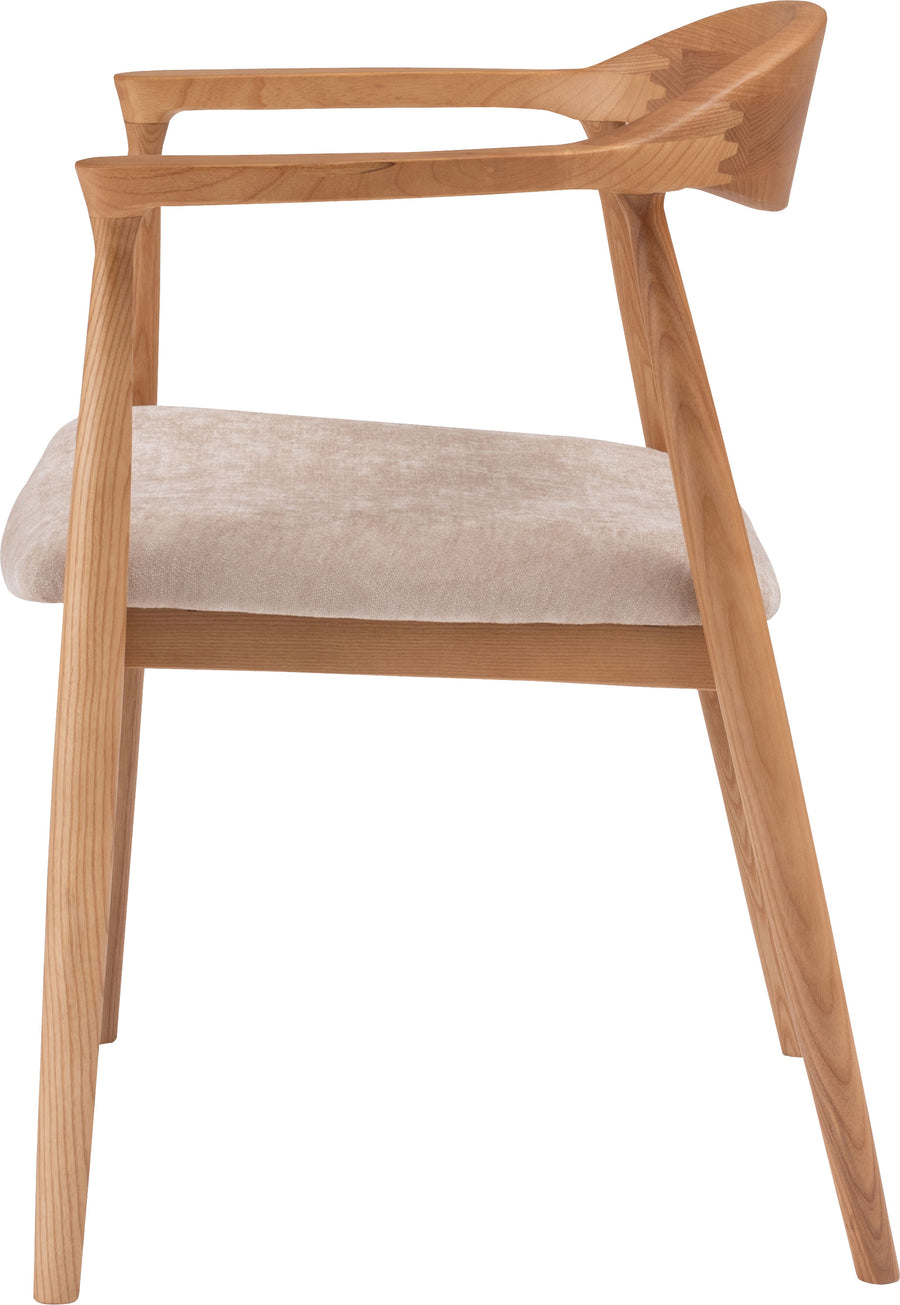 Mallow Dining Chair, Natural Frame, Beige