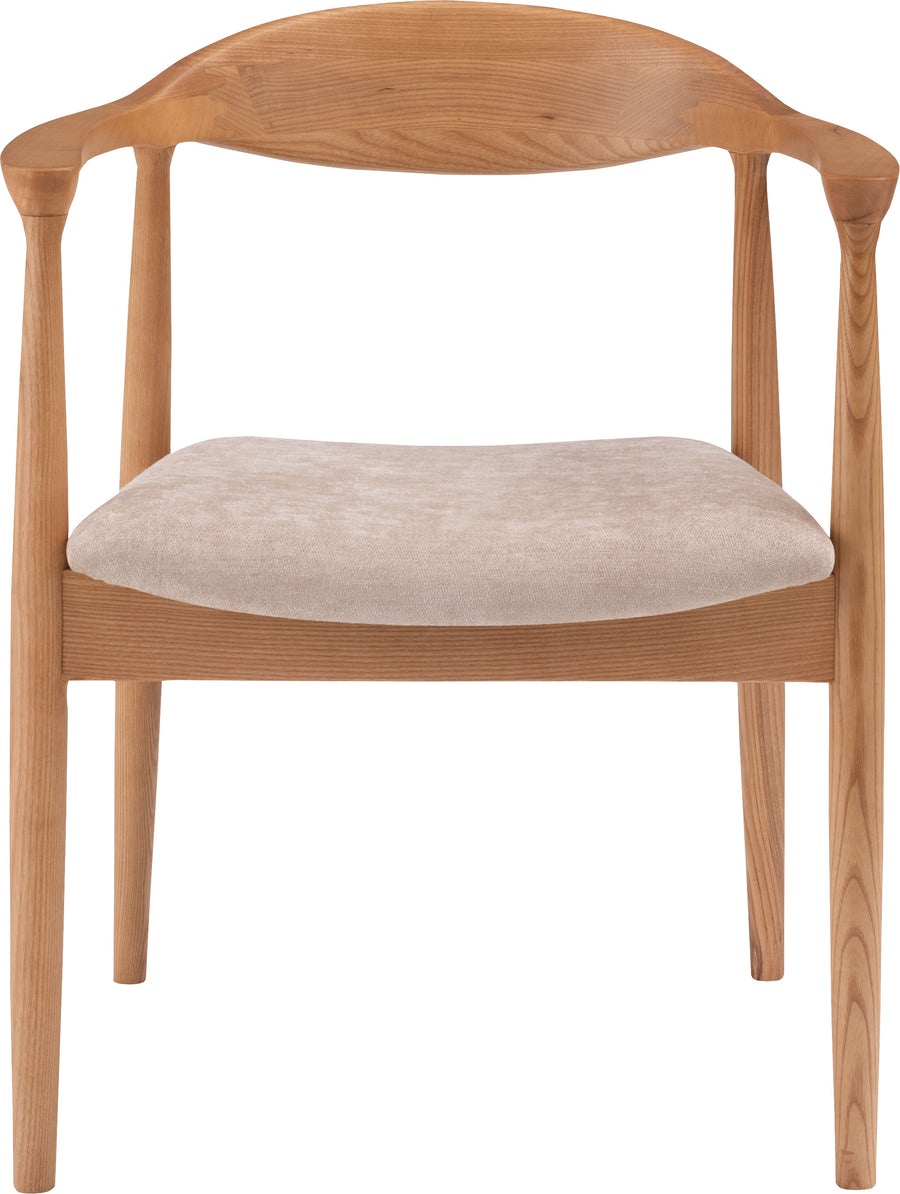 Mallow Dining Chair, Natural Frame, Beige