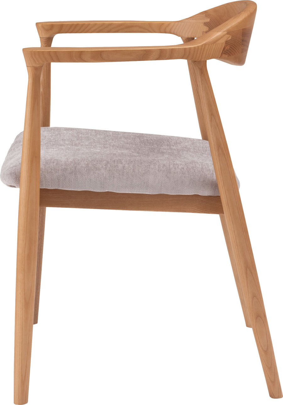 Mallow Dining Chair, Natural Frame, Grey