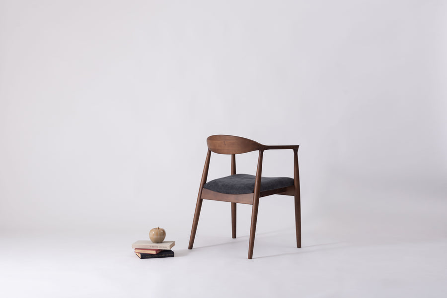 Mallow Dining Chair, Brown Frame, Beige