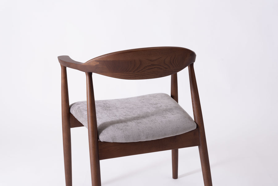 Mallow Dining Chair, Brown Frame, Grey