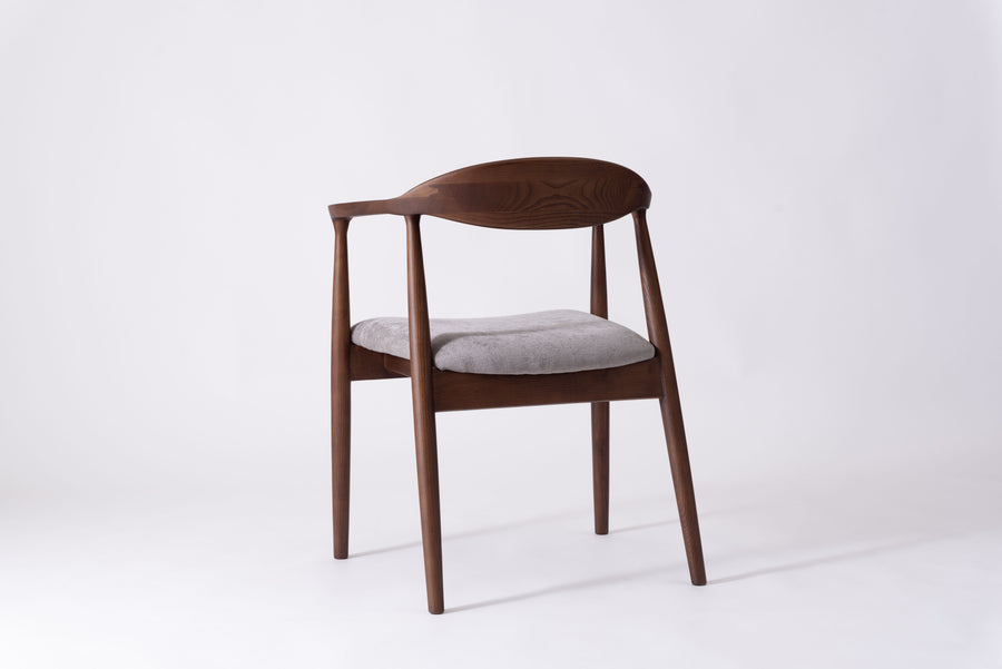 Mallow Dining Chair, Brown Frame, Grey