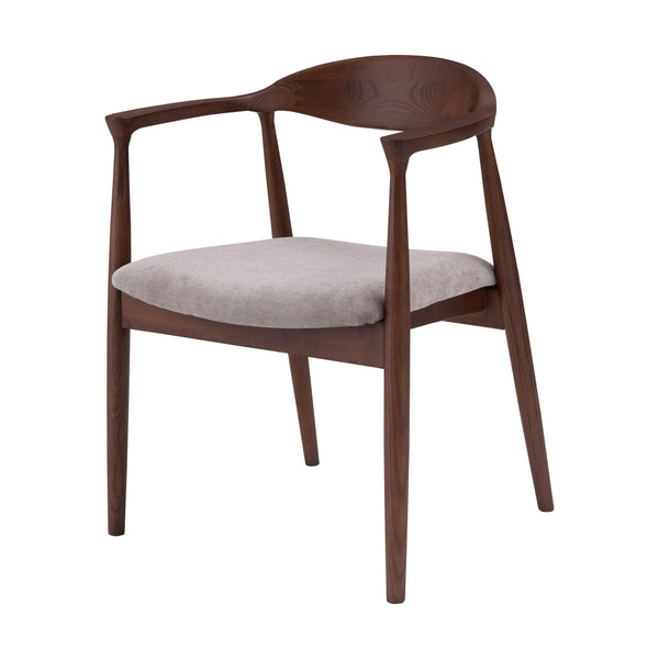 Mallow Dining Chair, Brown Frame, Grey