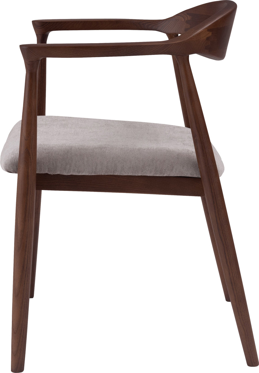 Mallow Dining Chair, Brown Frame, Grey