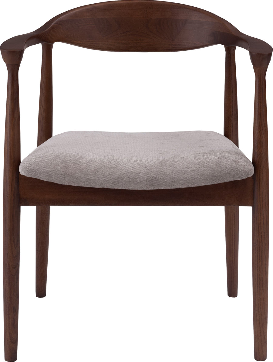 Mallow Dining Chair, Brown Frame, Grey