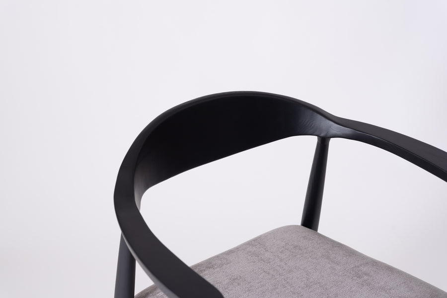 Mallow Dining Chair, Black Frame, Grey