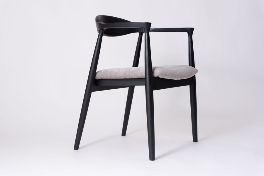 Mallow Dining Chair, Black Frame, Grey