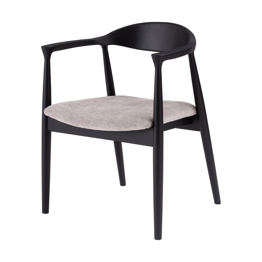 Mallow Dining Chair, Black Frame, Grey