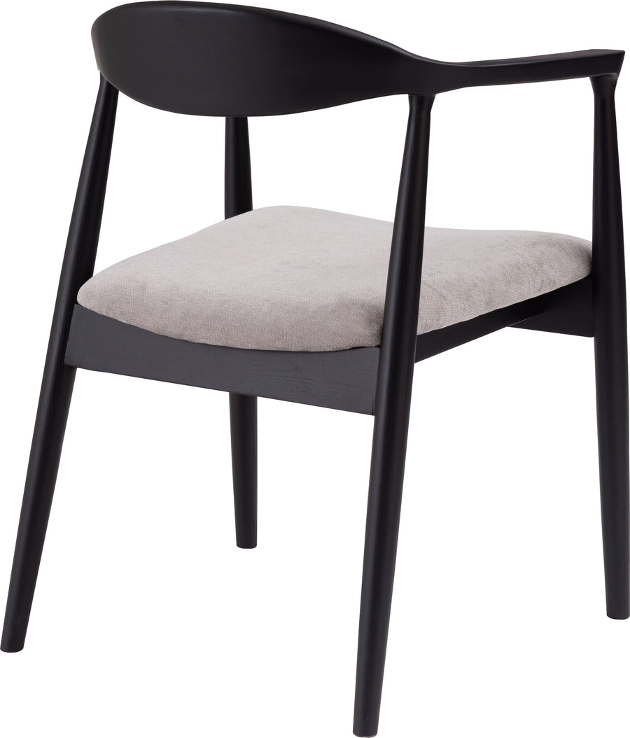 Mallow Dining Chair, Black Frame, Grey