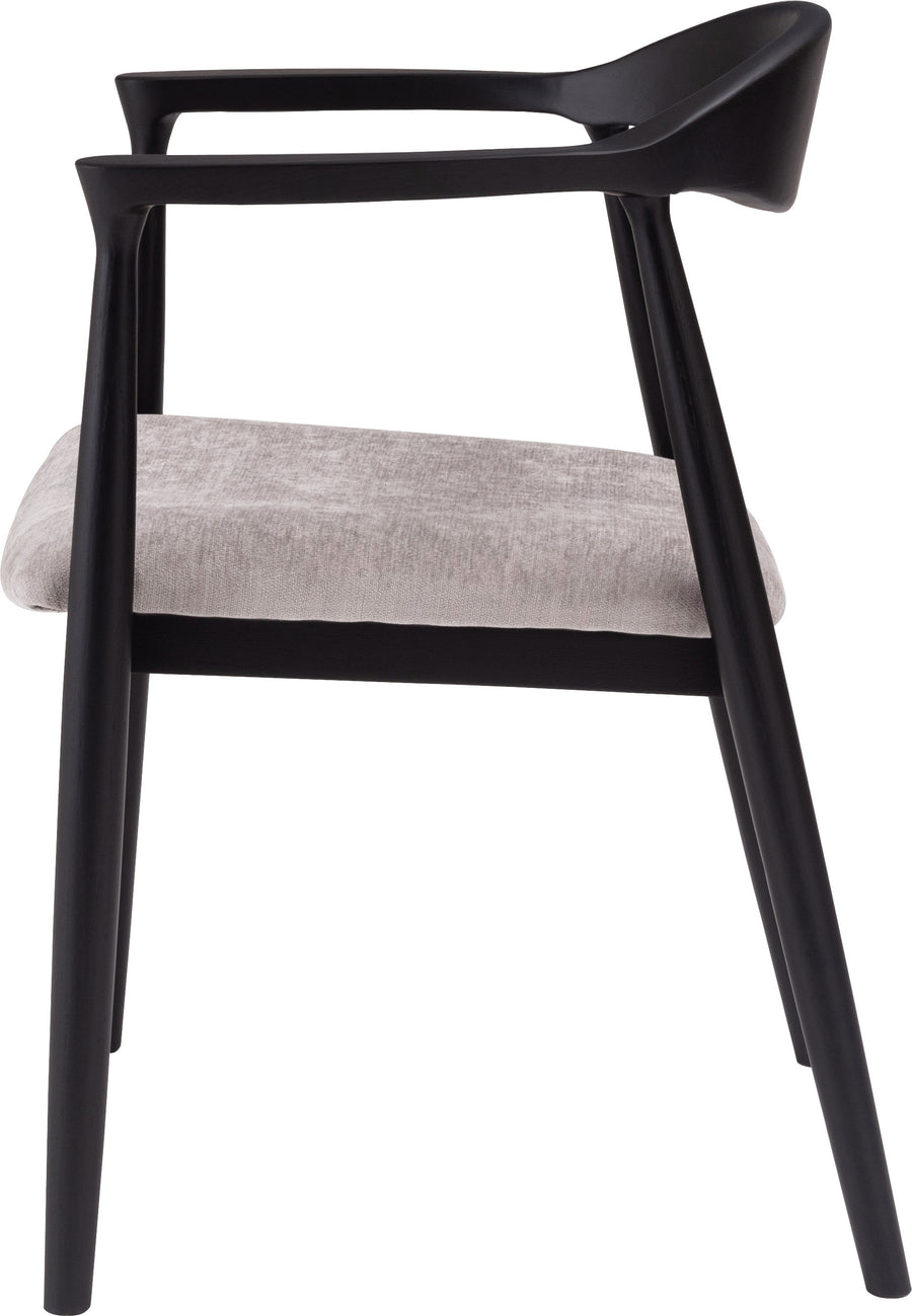 Mallow Dining Chair, Black Frame, Grey