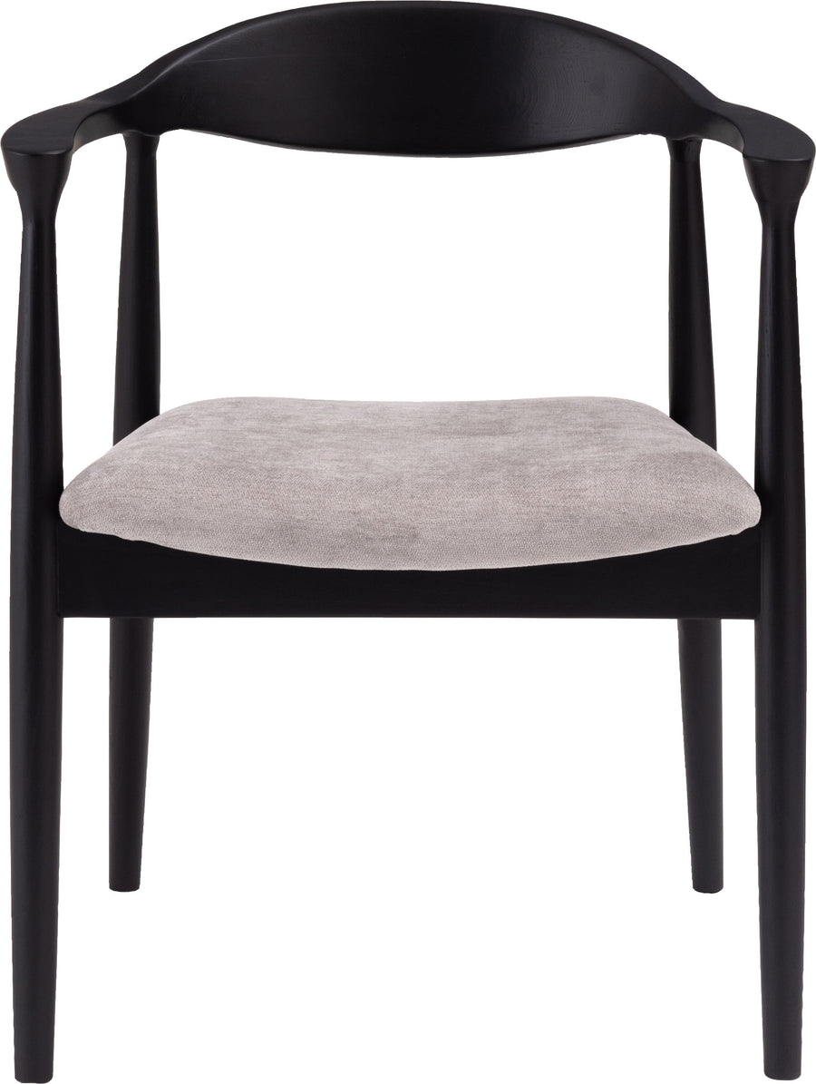 Mallow Dining Chair, Black Frame, Grey