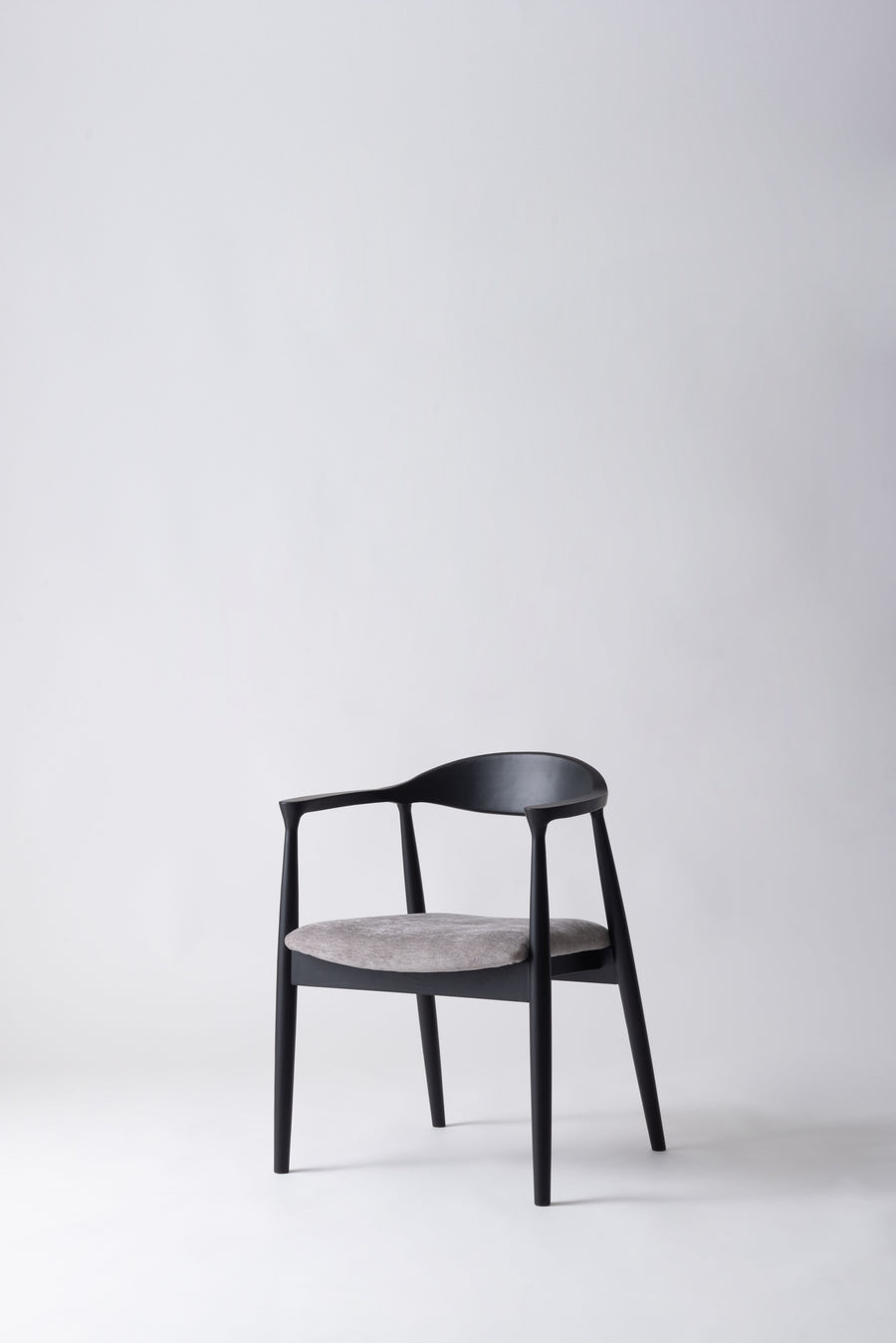 Mallow Dining Chair, Black Frame, Grey