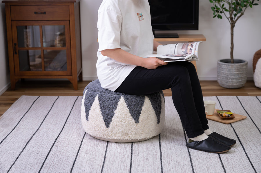 Round Stool, Grey