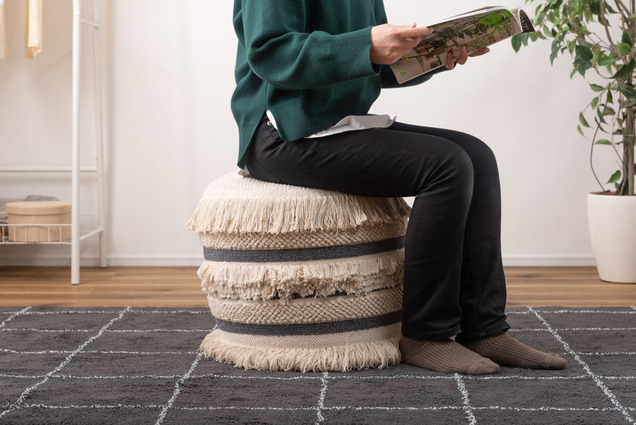 ラウンドスツール ベージュ