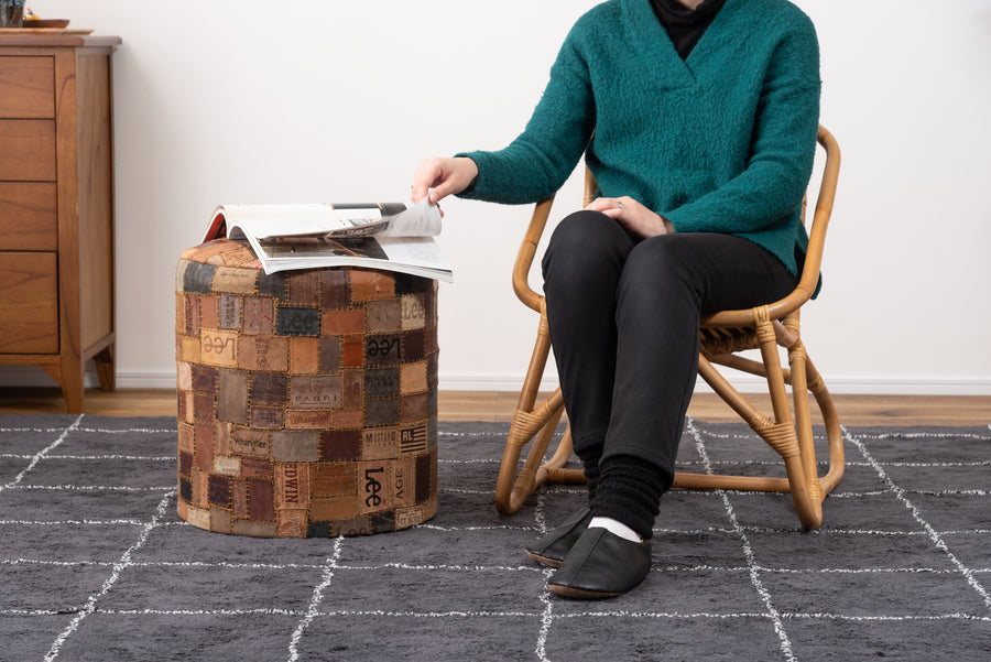 ラウンドスツール ブラウン