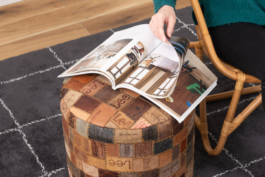 ラウンドスツール ブラウン