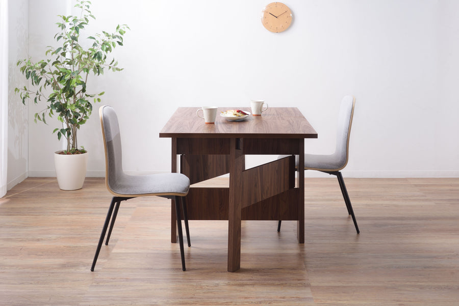 Folding dining table brown