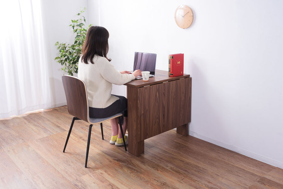 Folding dining table brown