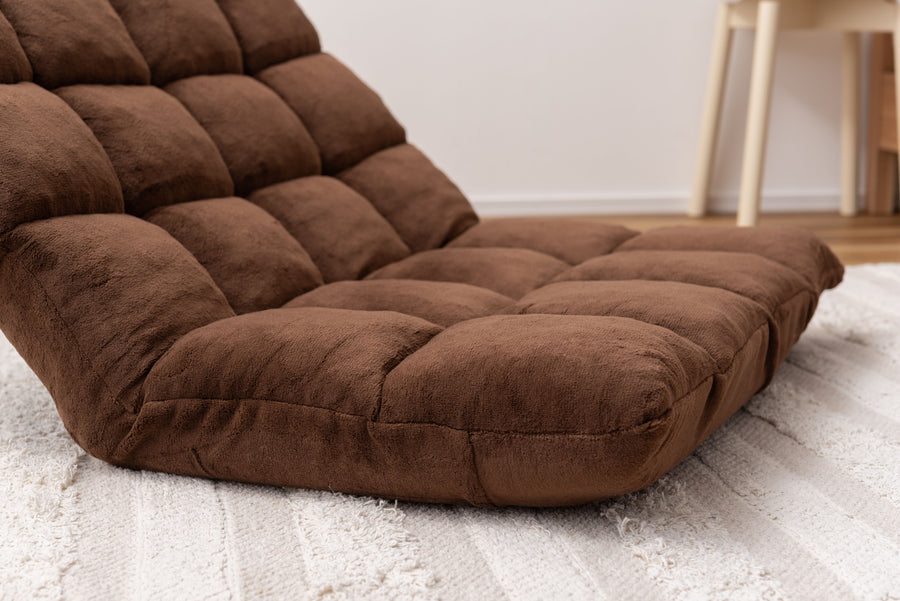 Fluffy wide recliner, brown