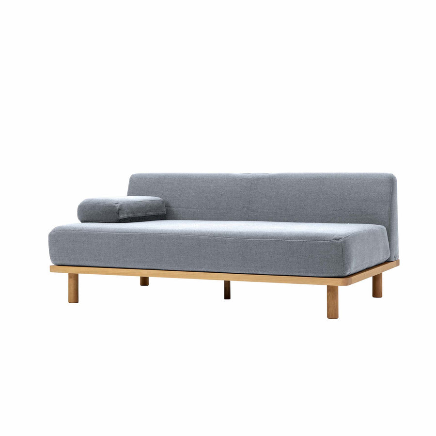 Wide sofa with cushions for relaxing