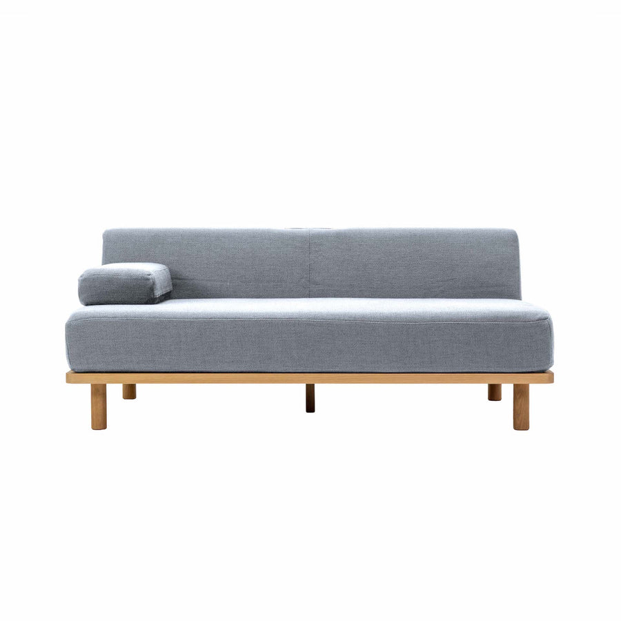 Wide sofa with cushions for relaxing