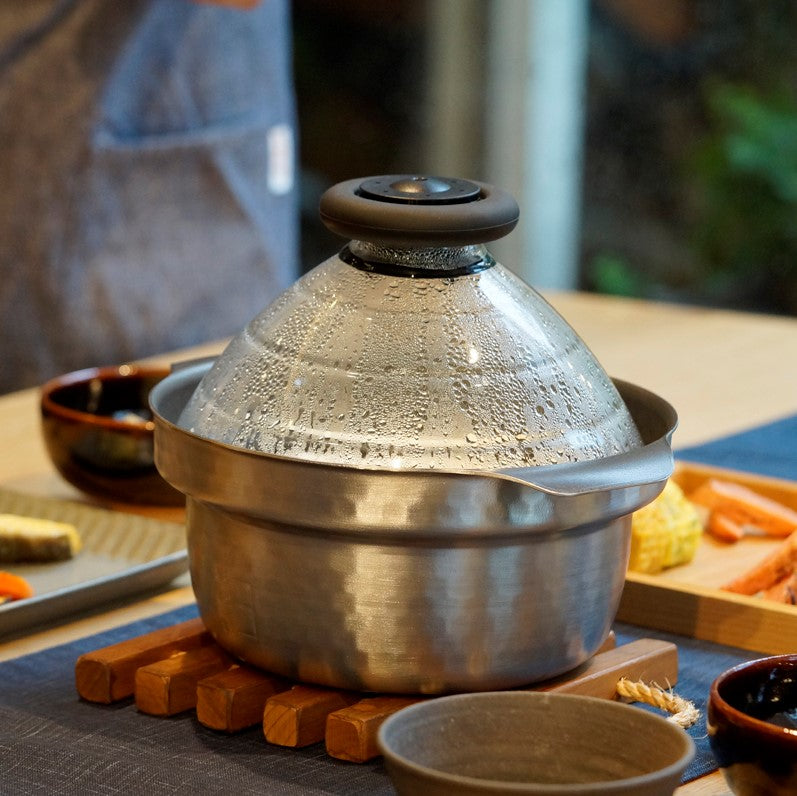 Glass-lidded rice cooker for induction heating Yukihira