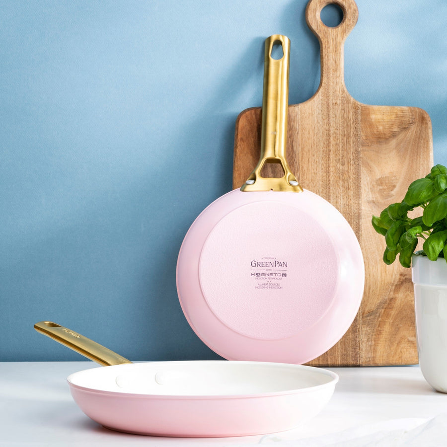 Padua (pink) frying pan 26cm + glass lid 26cm set, suitable for induction and gas stoves