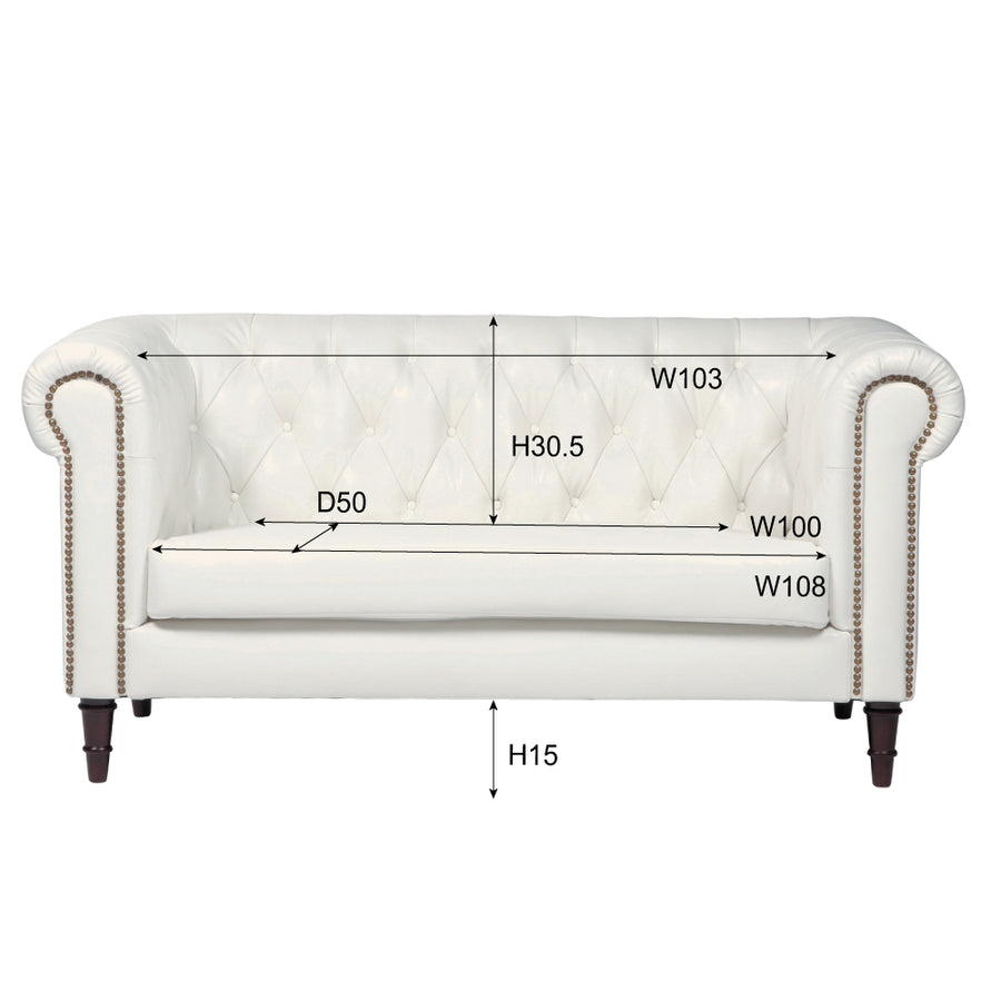 フェリーニ 2人掛 ホワイト