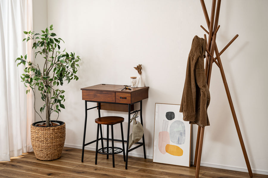 ドレッサー&スツールセット ブラウン