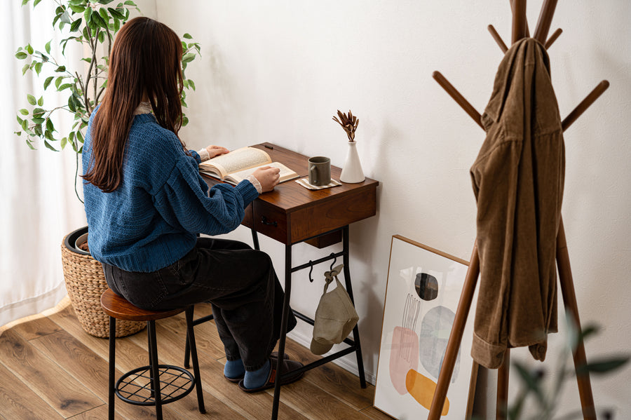 ドレッサー&スツールセット ブラウン