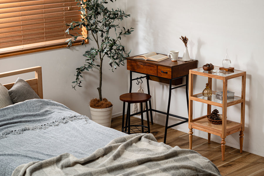 ドレッサー&スツールセット ブラウン