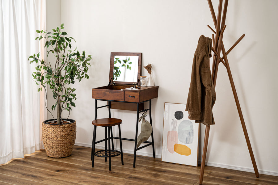 ドレッサー&スツールセット ブラウン