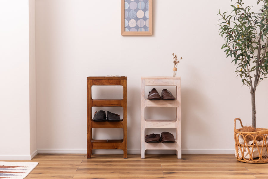 シューズラック3段 ホワイト