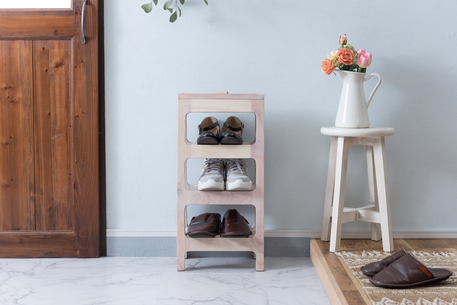 シューズラック3段 ホワイト