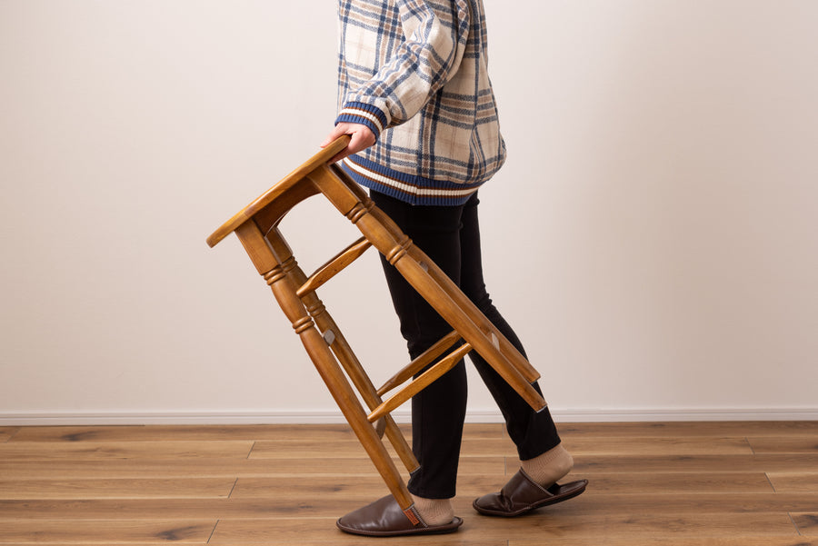 オーバルハイスツール ブラウン