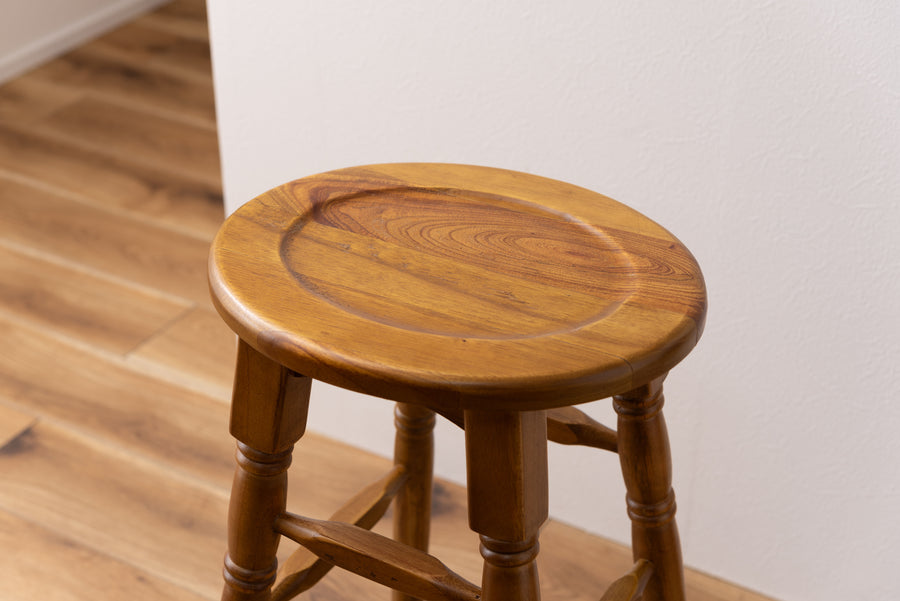 オーバルハイスツール ブラウン