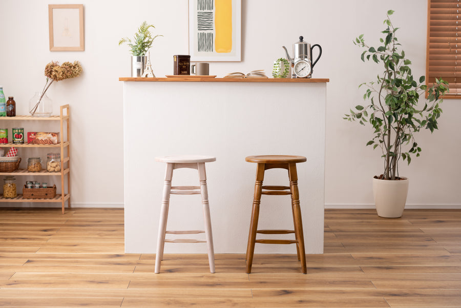 オーバルハイスツール ブラウン