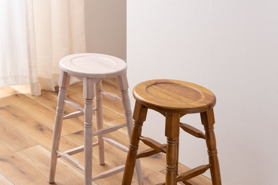 オーバルハイスツール ブラウン