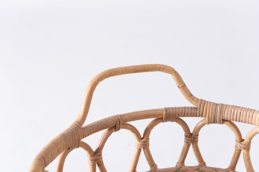 Side table with basket, natural