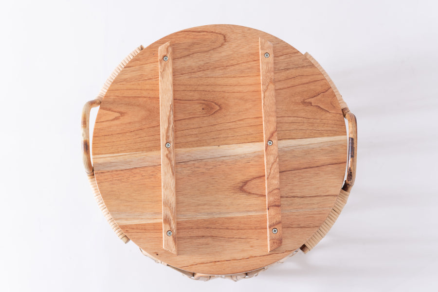 Side table with basket, natural