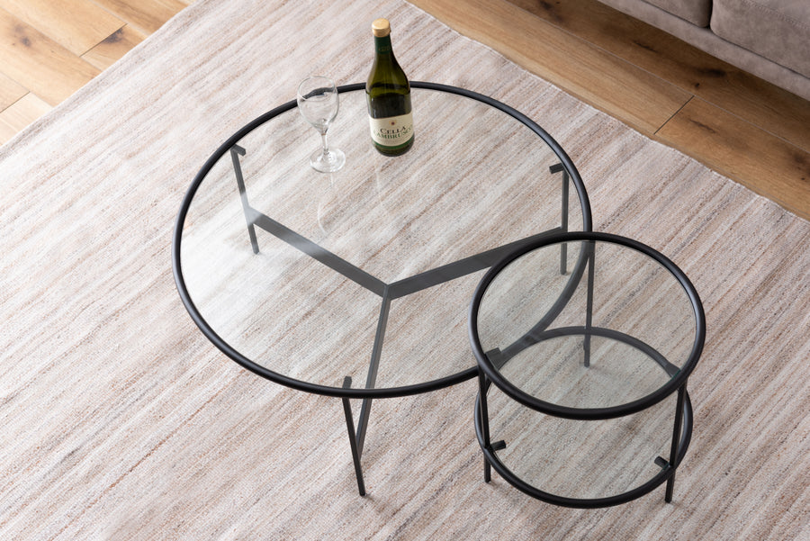 Round Glass Table 2D Black