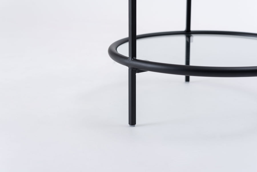 Round Glass Table 2D Black