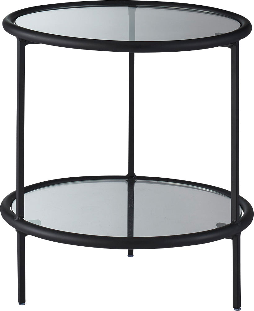 Round Glass Table 2D Black