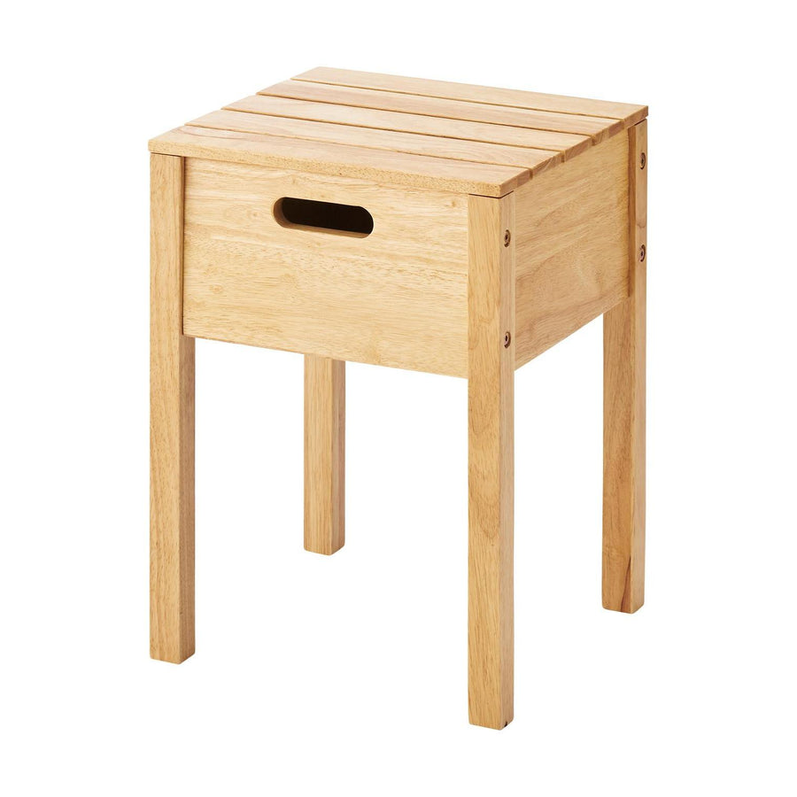 Stool with storage, natural