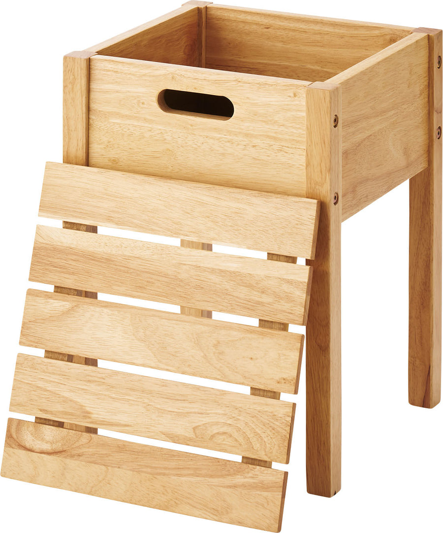 Stool with storage, natural