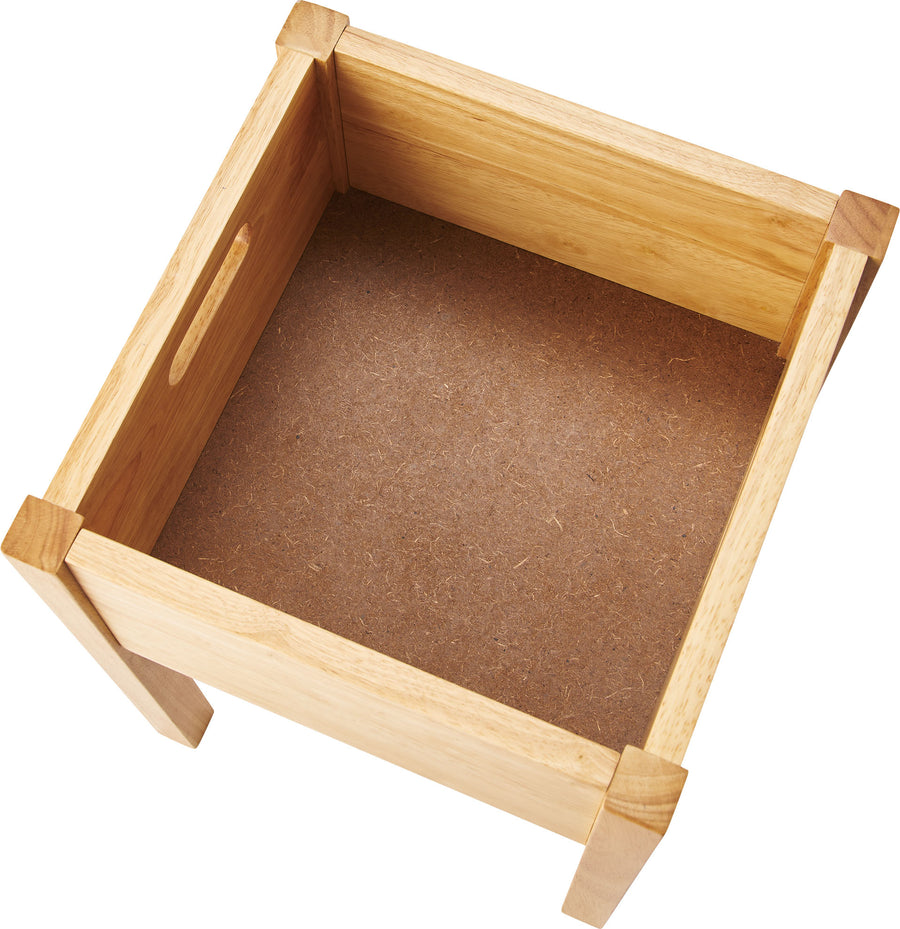 Stool with storage, natural