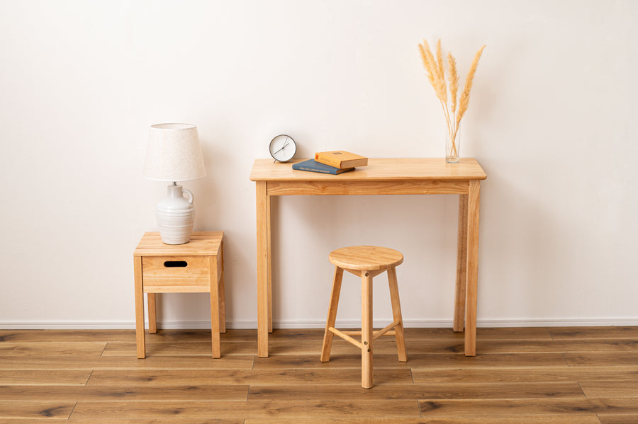 Stool with storage, natural