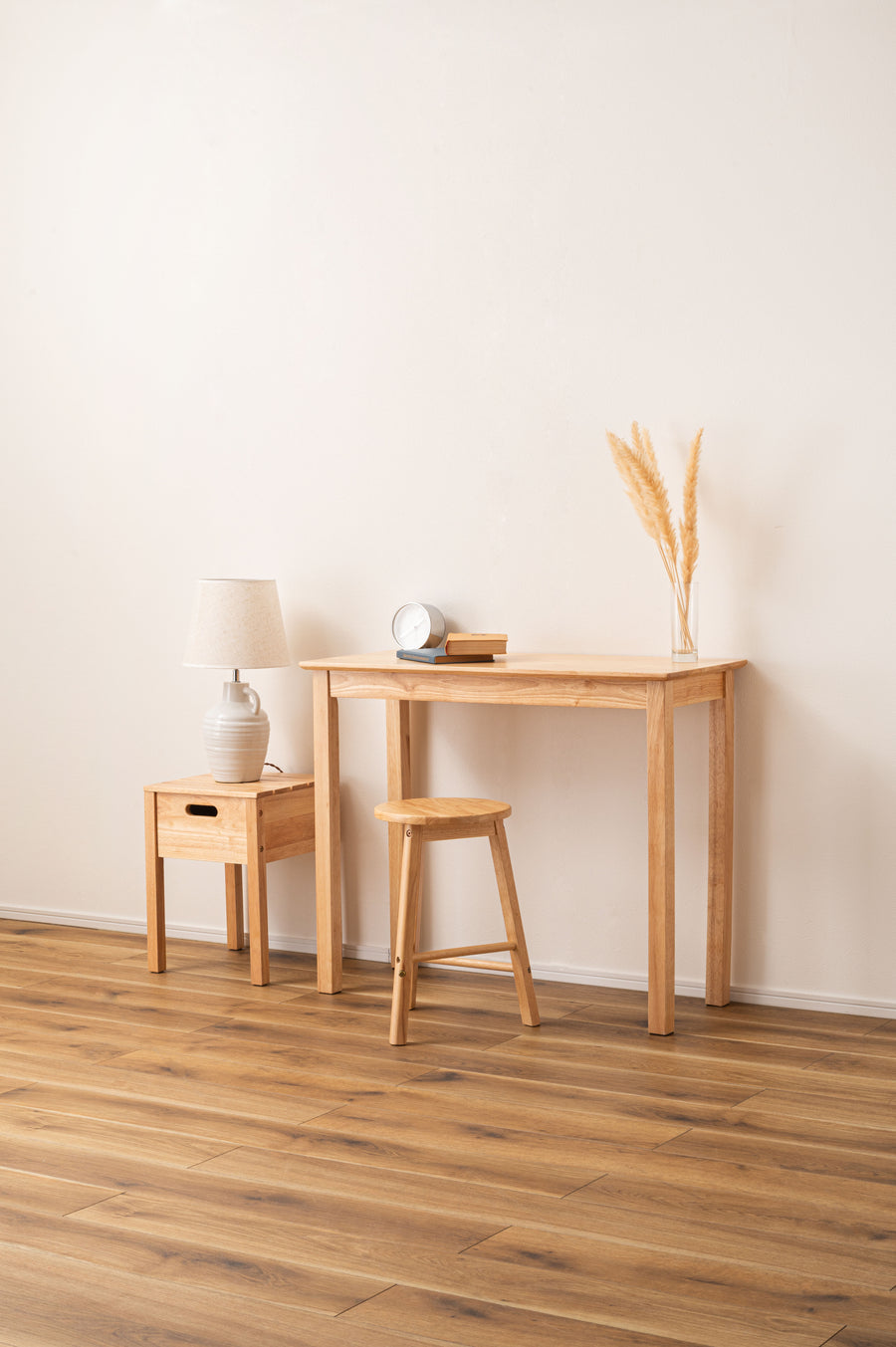 Stool with storage, natural