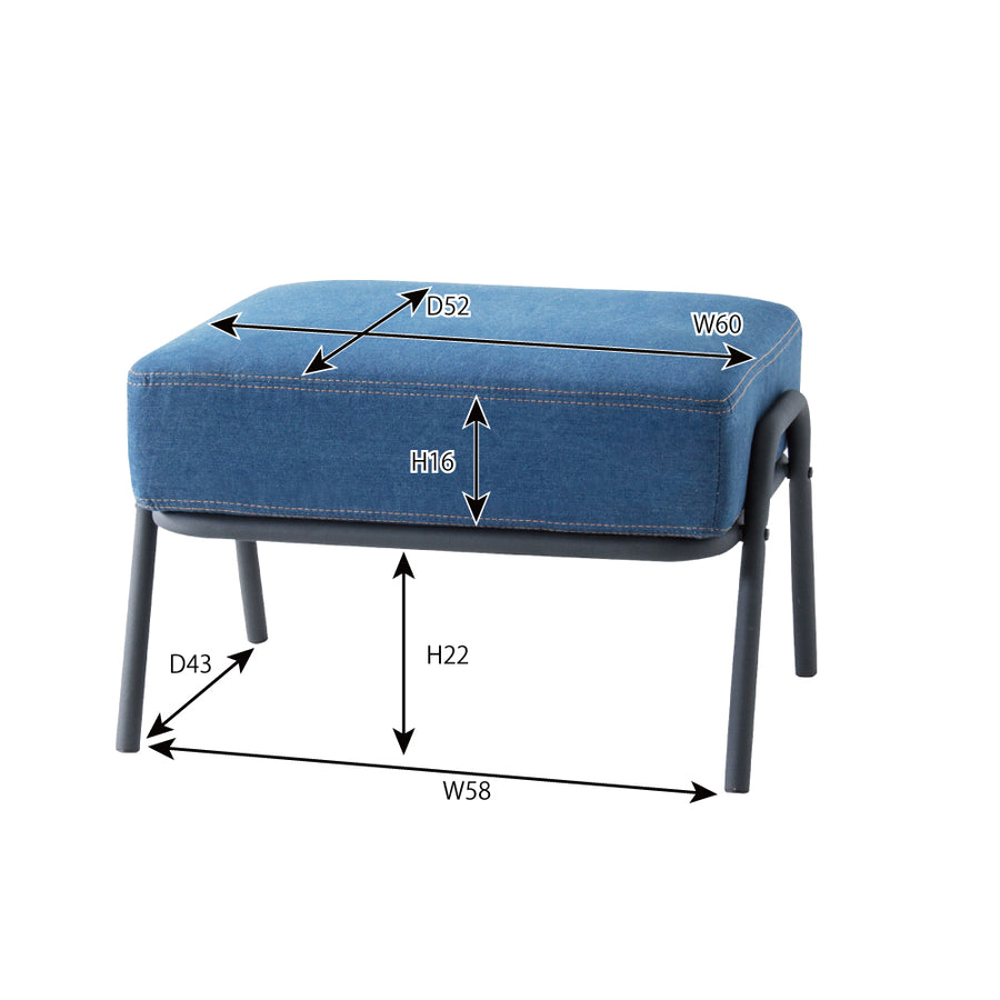 サージ オットマン インディゴ