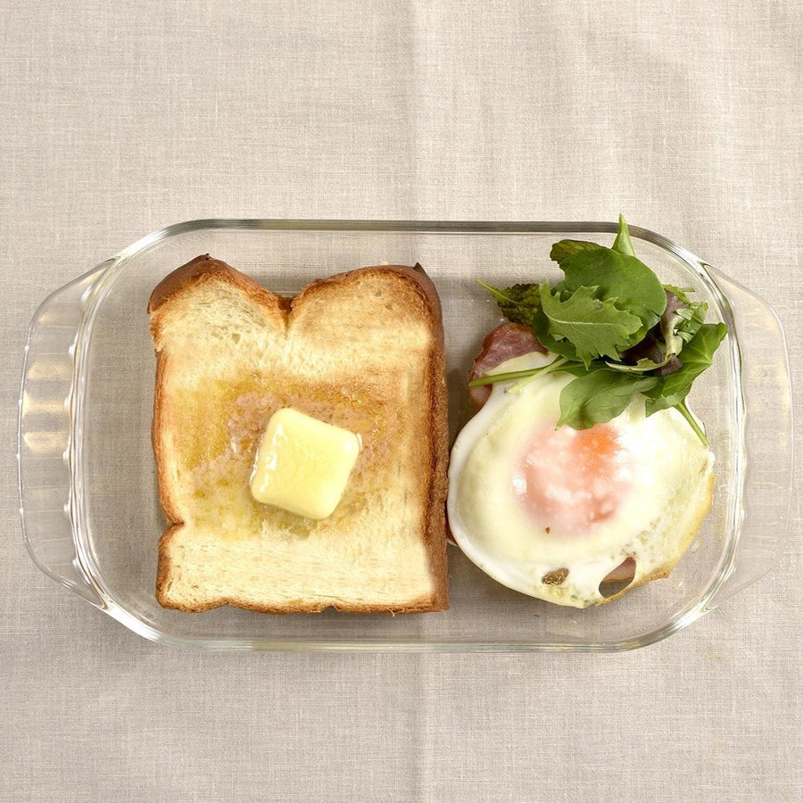 Heat-resistant glass toaster tray, set of 3